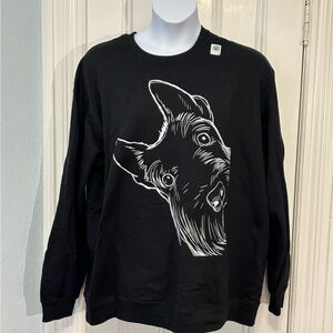Black Sweatshirt Scottish Terrier Scotty Dog Graphic 2XL nwot
